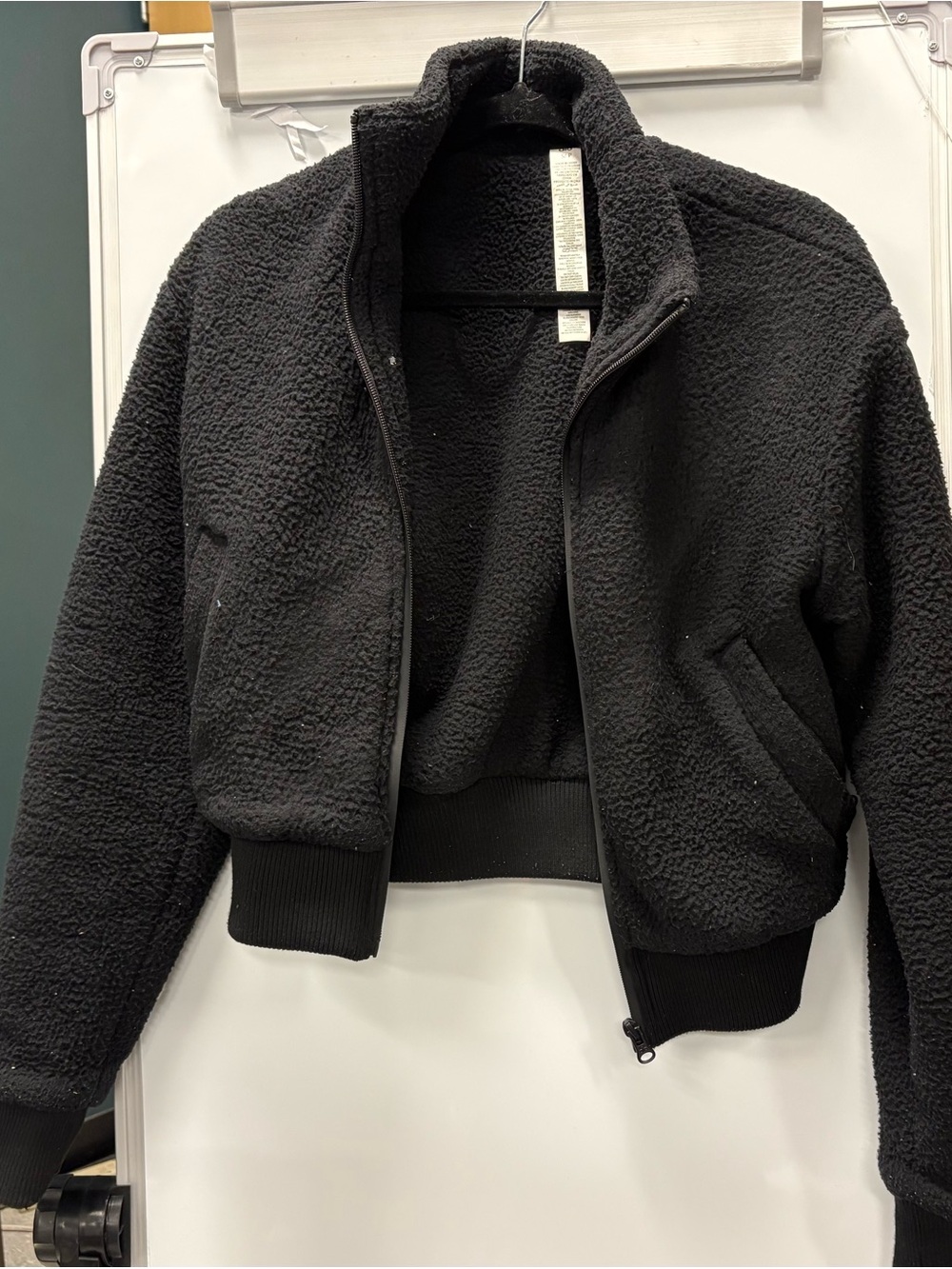 Alo Yoga Black Micro Sherpa Destiny Jacket Small (S)
